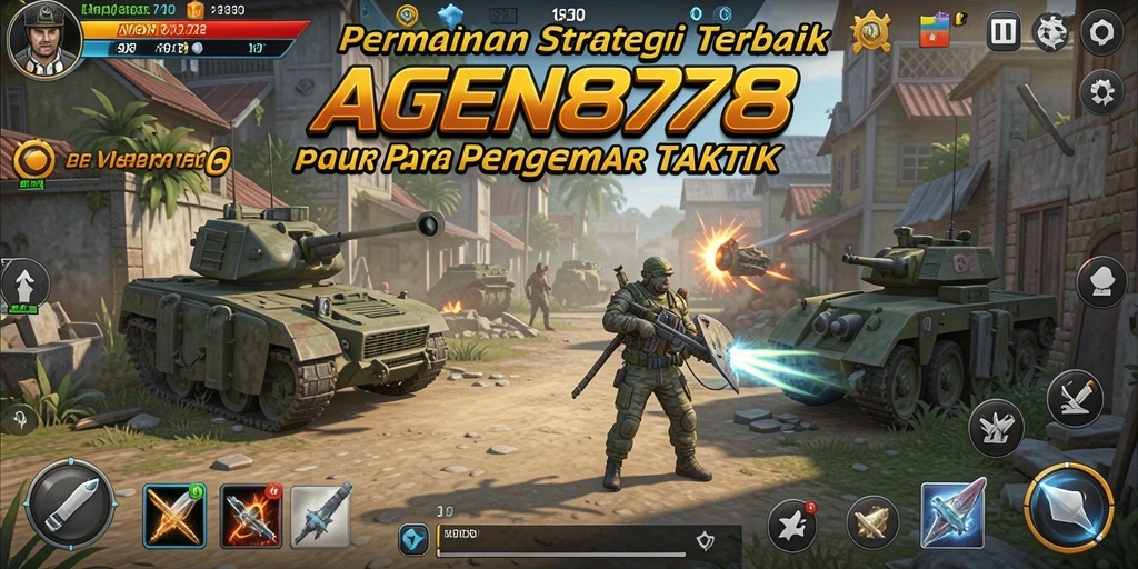 Screenshot gameplay AGEN878 menunjukkan aksi pertempuran strategis yang mendebarkan.