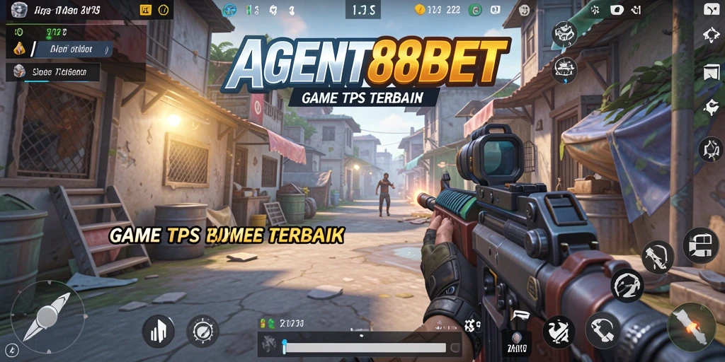 Tampilan gameplay AGENT88BET menampilkan aksi menegangkan dalam TPS.