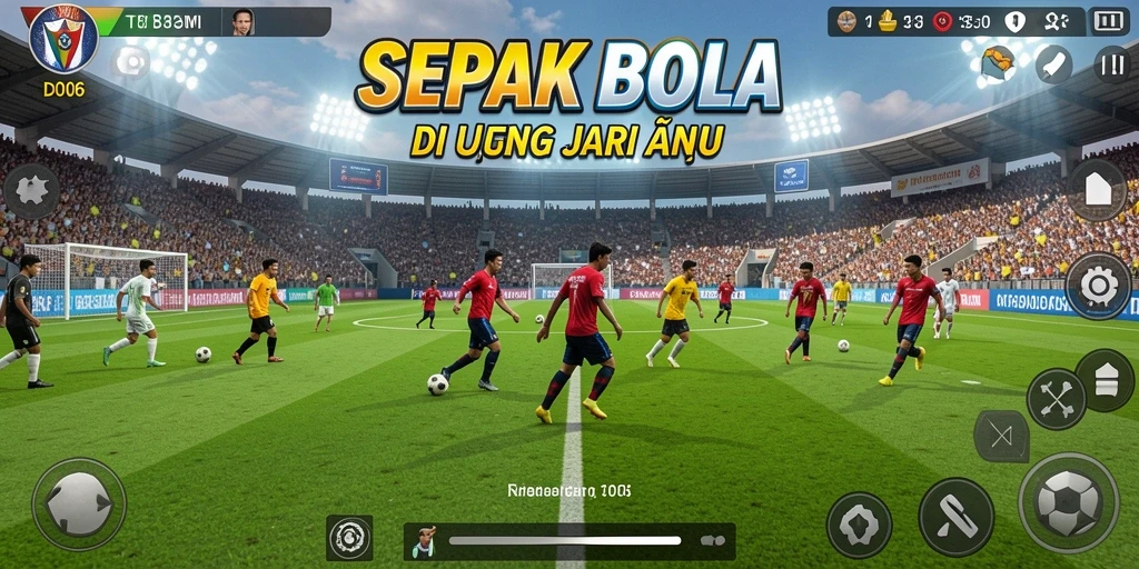 Screenshot D06 menampilkan aksi menegangkan bermain sepak bola.