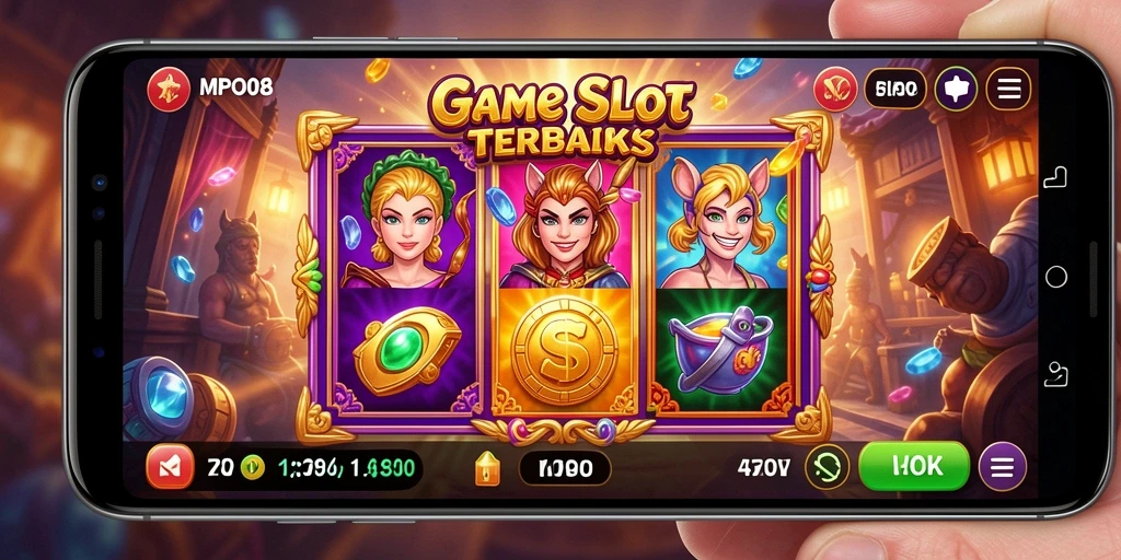 Tampilan gameplay MPO08 dengan slot yang menarik dan beragam tema.