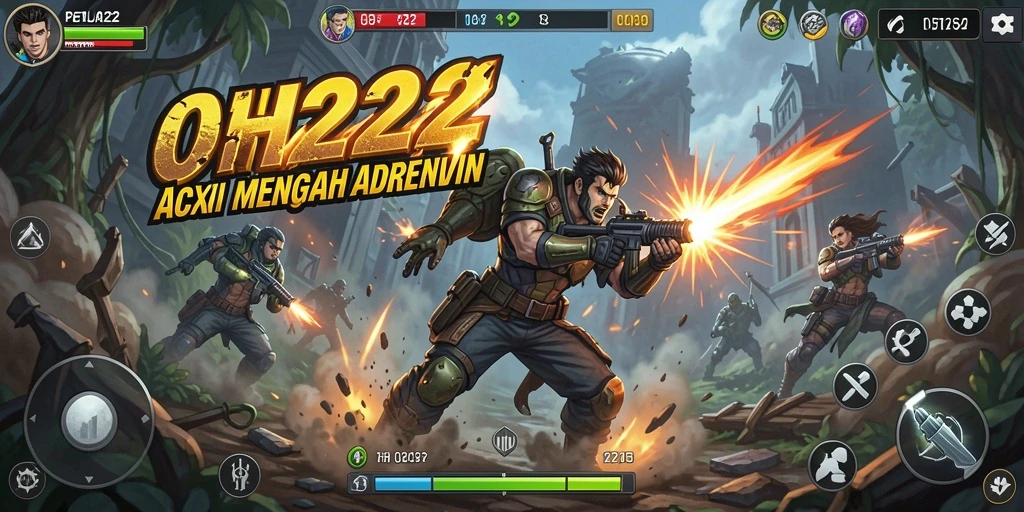 Tampilan aksi intens dari gameplay OH222 yang penuh adrenalin.