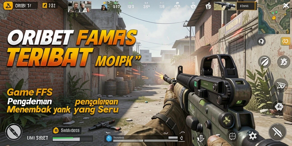 Tampilan gameplay ORIBET yang mendebarkan dengan aksi FPS intens.