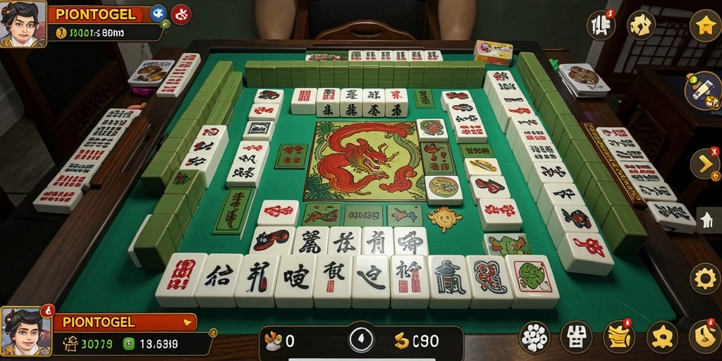 Tangkapan layar gameplay PIONTOGEL menampilkan aksi mencocokkan ubin Mahjong.
