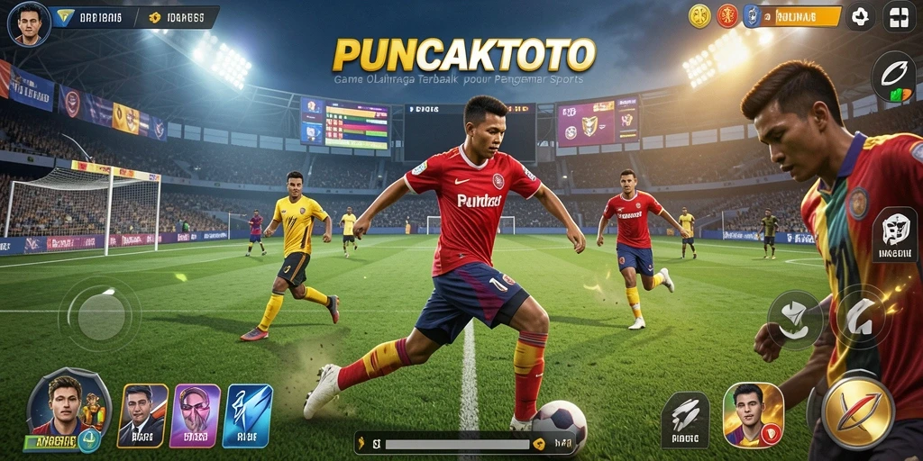 Tampilan gameplay PUNCAKTOTO yang mendebarkan dalam aksi olahraga.