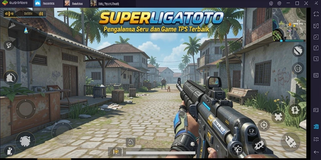 Screenshot utama SUPERLIGATOTO menampilkan pertempuran mendebarkan dengan grafis tajam.