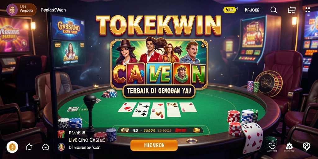 Tampilan gameplay Live Casino yang mendebarkan di TOKEKWIN.