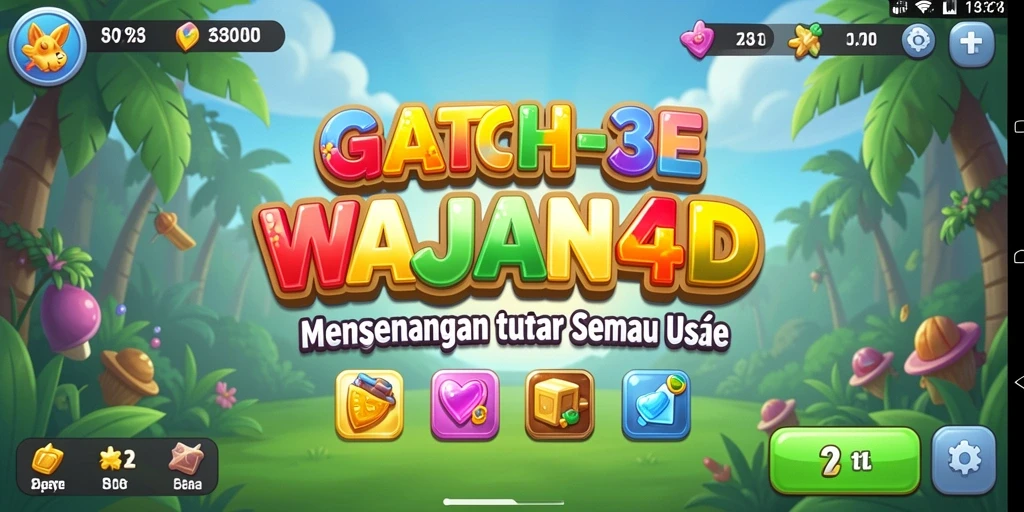 Screenshot utama WAJAN4D menampilkan gameplay Match-3 yang menarik.