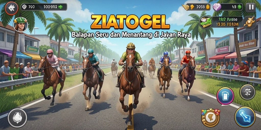 Gameplay menegangkan di ZIATOGEL dengan mobil balap yang cepat.