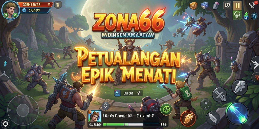 Gameplay ZONA66 menampilkan petualangan seru di dunia yang luas.